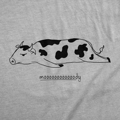 Мужские футболки Crazy Dog T-Shirts, Inc. Mens Funny T Shirts Moooooody Sarcastic Cow Graphic Emotional Novelty Tee for Men - Crazy Dog Men's T Shirt for Animal Lovers Light Grey M — фото 2