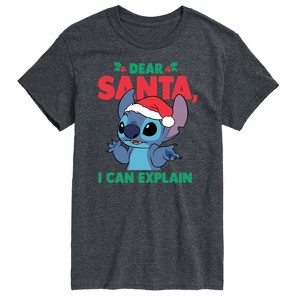 Men's - Lilo and Stitch - Dear Santa I Can Explain Short Sleeve Graphic T-Shirt - 1 of 4