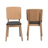 Baxton Studio Denmark Mid-Century Modern Dark Grey Fabric and French Oak Brown Finished Rubberwood 2-Piece Dining Chair Set - 3 of 4