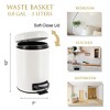 Evideco French Home Goods Soft Close Lid Round Metal Bath Floor Step Trash Can Waste Bin 3-liters-0.8-gal - 3 of 4