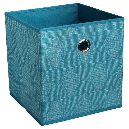 Fabric Cube Storage Bin Teal 11