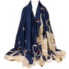 Wrapables Silk Like Satin Polyester Large Scarf Wrap, Cranes Blue - 4 of 4