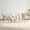 Lirago Luxury Velvet Dining Chair Four-Piece Set-Modern Minimalist Beige Design with High Rebound Cushion & Metal Frame - 2 of 4