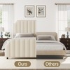 Queen Size Platform Bed Frame with 50.2" Headboard, Velvet Upholstered Bed Frame - 3 of 4