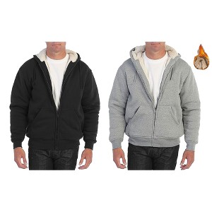 Rudoplh  Men's Modern Fit Heavyweight Hoodie With Faux Shearling Lining-2 Pack - 1 of 2