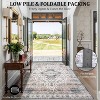 Washable Area Rug, Vintage Floral Print Distressed Carpet, Non-Slip Low Pile Mat, Soft Thin Floor Cover for Office Bedroom Living Room, Beige 9*12ft - 4 of 4