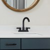 Cobbe Matte Black 4 Inch Centerset Bathroom Faucet, Bathroom Vanity Lavatory Faucets for Sink 3 Hole 2 Handle, Swivel Spout with Brass Drain Assembly - 3 of 4