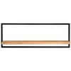 Wall Shelf Set of 2 Natural wood and black - 2 of 4