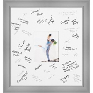 Flair Signature Mat Picture Frame – Guest Book Alternative for Weddings, Graduations, or Retirement – Autograph Photo Mat for Signature Board - 1 of 4