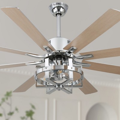 Bella Depot 65" Industrial Large Ceiling Fan with Light and Remote 6-Speed Reversible Fan