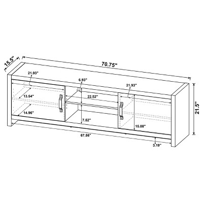 Gray Driftwood 71" TV Console with Cabinets