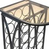 Sorbus Wine Rack Stand Bordeaux Chateau Style with Glass Table - Holds 18 Bottles - 4 of 4