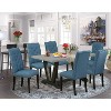 7-Piece Rectangle Natural Oak Finish Solid Wood Top Dining Table with 6 Chairs with - 2 of 4