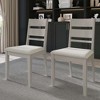 CasePiece White Wooden Dining Chair With Warm Grey Cover (Set of 2) - 2 of 4