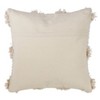 18"x18" Moroccan Down Filled Pom-Pom Square Throw Pillow Ivory - Saro Lifestyle: Cotton Cover, Duck Feather Fill, Zippered - 2 of 3