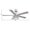 Parrot Uncle 52" Industrial Indoors Mesh Metal Reversible Blades Ceiling Fan - 3 of 4