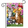 Garden Kittens Spring Garden Flag Cats Floral 18" x 12.5" Briarwood Lane - 2 of 4