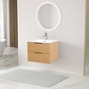 NicBex Floating Bathroom Vanity with Ceramic Sink,Modern Bathroom Sink Vanity with 2 Drawers,24/30 inch Bathroom Sink Cabinet for Bathroom,Brown/Gray - 2 of 4