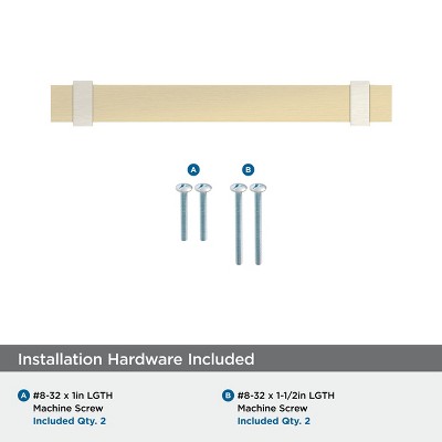 Golden Champagne and Satin Nickel Modern Bar Pull with Mounting Hardware