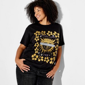 Women's Sublime Oversized Short Sleeve Graphic T-Shirt - Black 1X