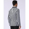 INSPIRE CHIC Men's Single Breasted Contrast Color Business Striped Blazer - 3 of 4