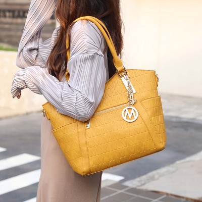 MKF Collection Tote Bag Multi Pocket Zip Closure, Lucy | MKF Collection by Mia K - Fuchsia — фото 3