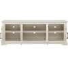 CAVINAS Farmhouse TV Stand Rattan TV Stand with 2 Storage Shelves Media Console for TVs up to 70 Inches - 4 of 4