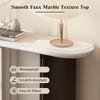 Narrow Console Table, Entryway Table with Oval Faux Marble Top, Rustic Sofa Table with Curved Legs - 4 of 4