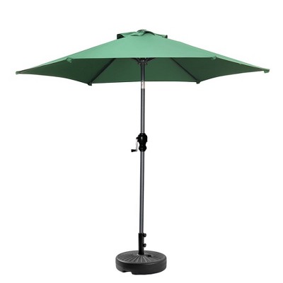 Ainfox 7.5ft Patio Umbrella Black With Umbrella Base