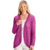 Collections Etc Delicate Pointelle Knit Long Sleeve Shrug Sweater - 3 of 4