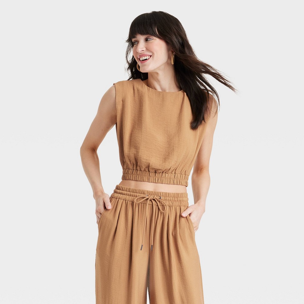 Women's Sleeveless Blouse - A New Day™ Tan XS