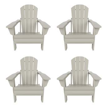 WestinTrends Malibu HDPE Outdoor Patio Folding Poly Adirondack Chair (Set of 4)