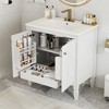 Christopher Knight Home Alison 30" Modern Rubberwood Bathroom Vanity with Ceramic Sink, Shelves and Drawer - 3 of 4