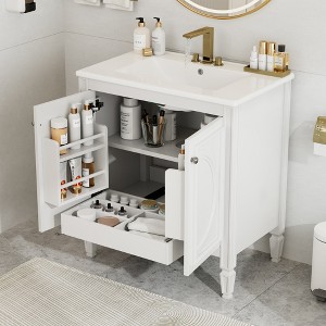 TIRAMISUBEST 30" Bathroom Vanity with Ceramic Sink, Freestanding Bathroom Vanity Cabinet with 2 Soft Close Doors, 1 Drawer and Door Shelf - 1 of 4