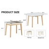 CENGHU Sintered Stone Tabletop Dining Table with Rubber Wooden Legs, Foldable Office Desk, for Restaurants, Living Room, Terrace, Kitchen - 3 of 4