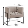 Cesicia 28.25"W×25.75"D×30 Black Upholstered Linen Accent Chair with Curve Backrest Fits For Living Room - 4 of 4