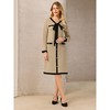 INSPIRE CHIC Women's Elegant A-Line Contrast Color V Neck Long Sleeve Trendy Work Dress - 2 of 4