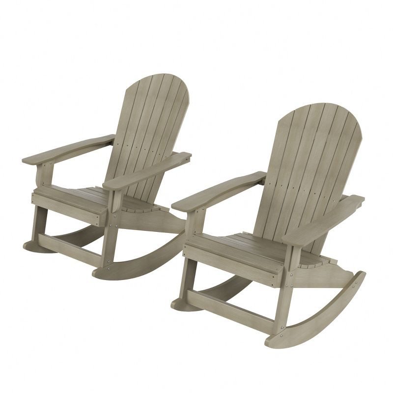 WestinTrends 2-Piece Outdoor Patio All-weather Adirondack Rocking Chair Set, 3 of 4