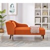 PAGED Modern Velvet Accent Lounge Chair with Pillow & Gold Decor,Upholstered Chaise Sleeper Chair for Living Room,Bedroom - 3 of 4