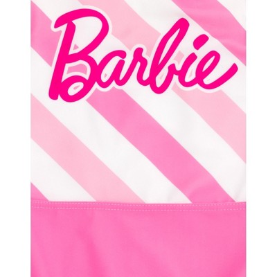 Barbie Little Girls One Piece Bathing Suit Pink / White 6 — фото 5