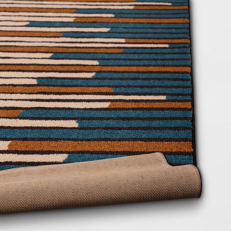 Striped Area Rug Turquoise/Yellow - Threshold™, 4 of 7