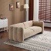 Sapphtopaz Modern 3-Seater Couches for Living Room with Wave Design Upholstered Loveseat Sofa Curved Lounge Sofa with Wood Frame for Apartment - 3 of 4