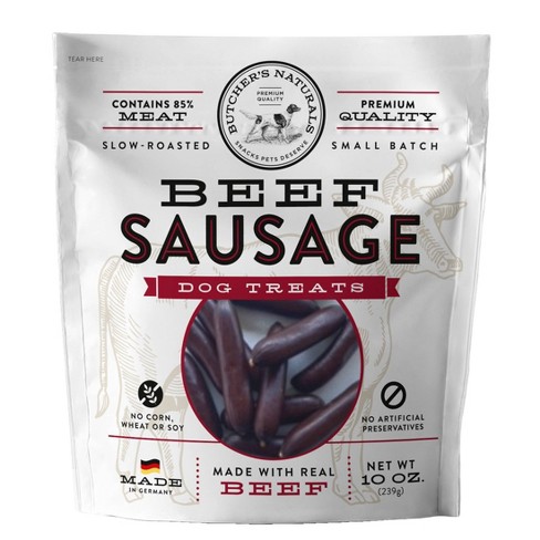 Butcher s Naturals Beef Sausage Dog Treats 10oz Target