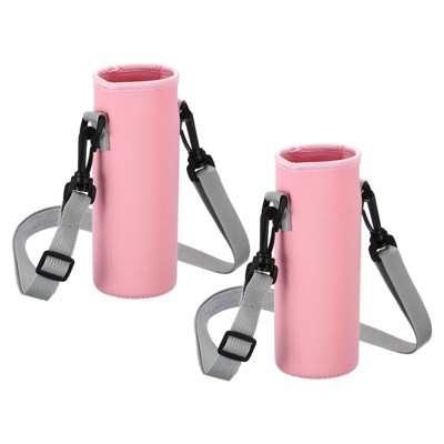 Unique Bargains Neoprene Portable Insulated Adjustable Strap Water Bottle 
Sling Bags 2 Pcs