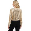 Anna-Kaci Women's Sequin Open Front Cardigan with Long Sleeves and Cropped Fit - 4 of 4