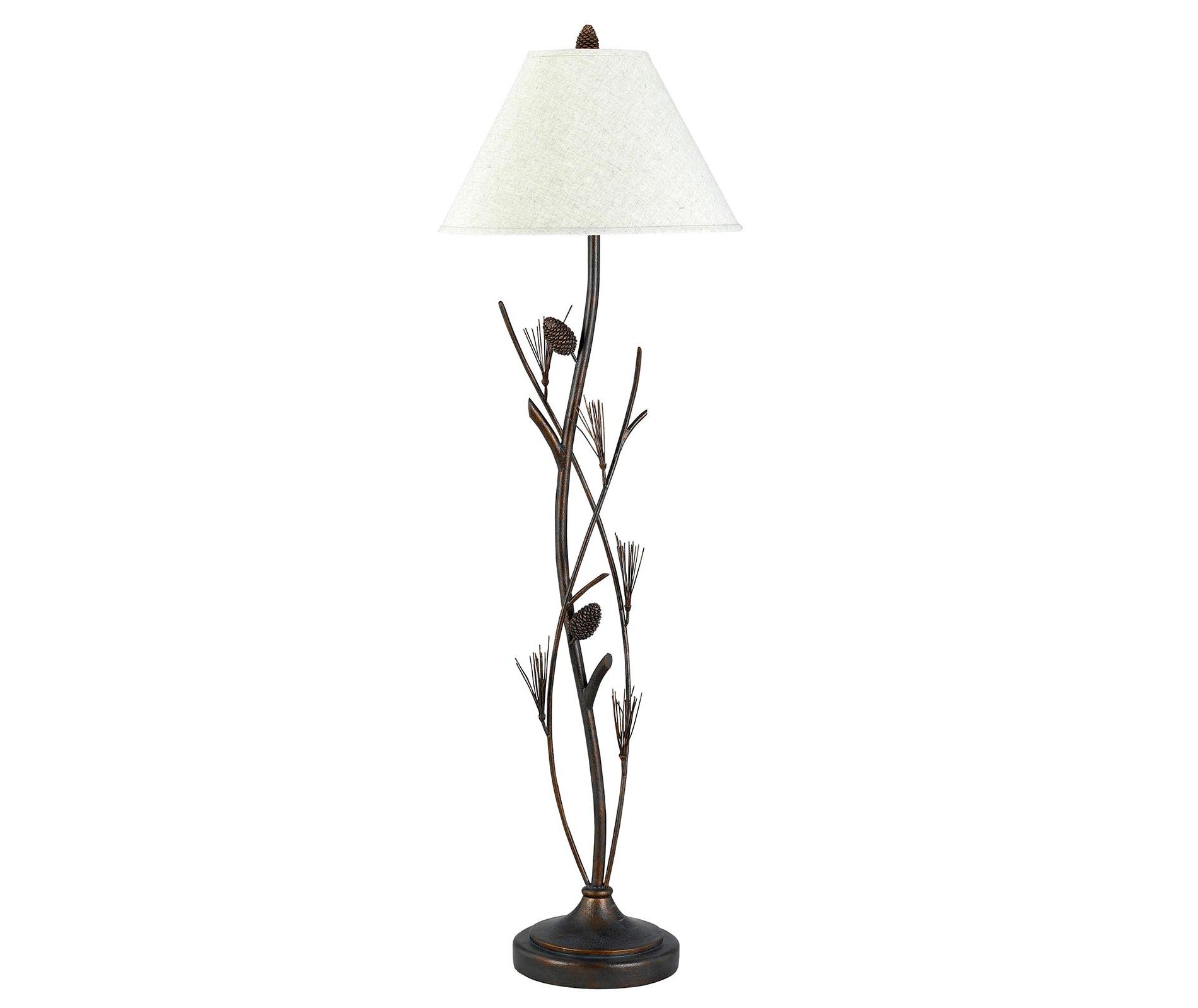 HomeRoots 60" Rust Metal Floor Lamp With Brown Fabric Empire Shade