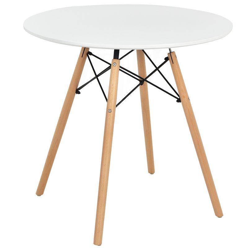 Costway Dining Table Round White Modern Dining Table 31.5'' W/Solid Wooden Leg For Kitchen, 1 of 11