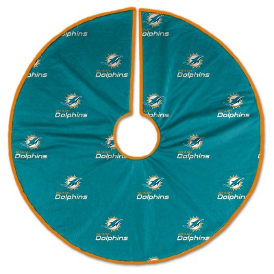 Teal Miami Dolphins Micro Plush Christmas Tree Skirt