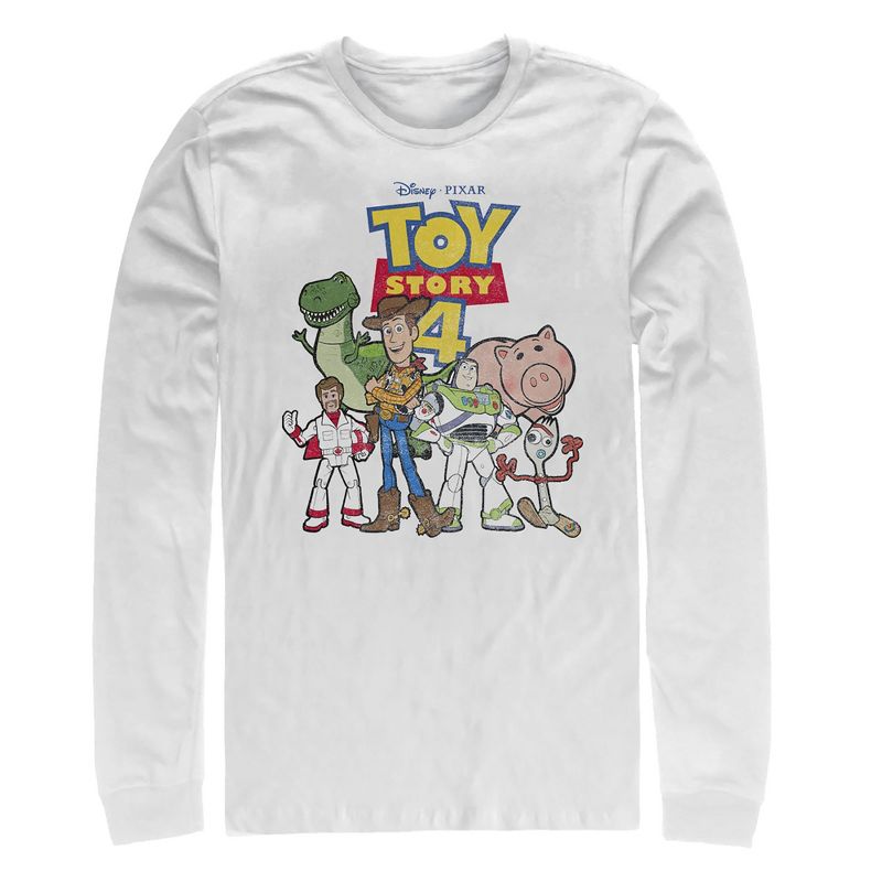 Men's Toy Story Character Logo Party Long Sleeve Shirt, 1 of 4