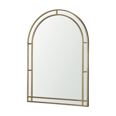 HomeRoots 48" Gold Metal Double Arch Framed Accent Mirror